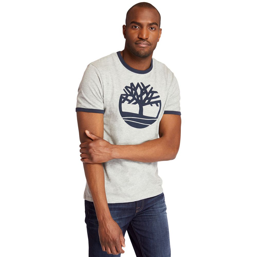 Camisetas Timberland Hombre Tree Logo Ringer Gris - Chile SUQ-483269